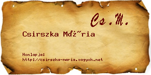 Csirszka Mária névjegykártya