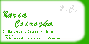 maria csirszka business card